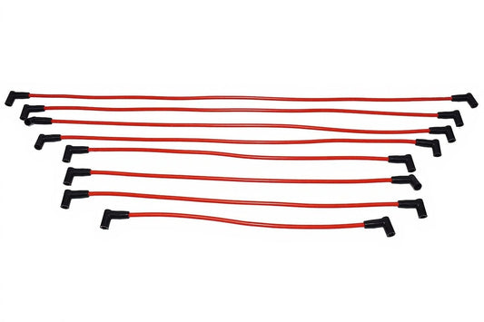 5 Star Speed 8.0mm Red Spark Plug Wire Set Compatible with Chevy GMC SBC 283 305 307 327 350 400 HEI Under Exhaust