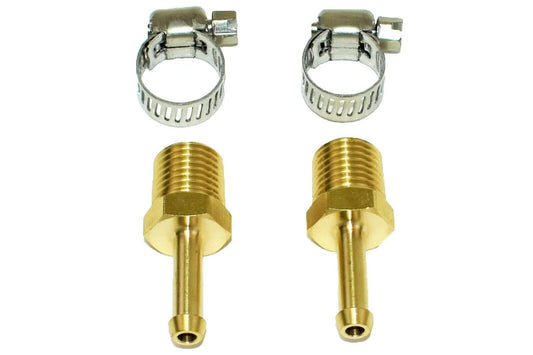 5 Star Speed 1/4" NPT to 1/4" Hose Fuel Line Fitting Kit with Hose Clamps
