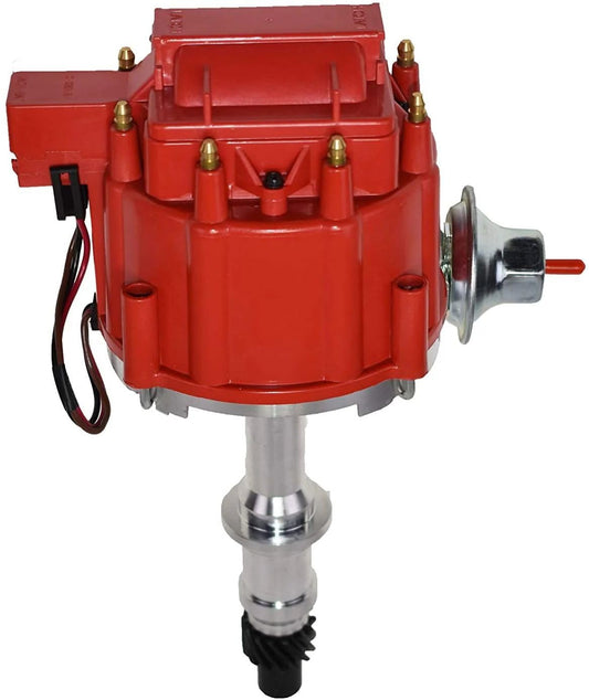 5 Star Speed HEI Distributor Kit Compatible with Pontiac V8 301 326 350 389 400 421 428 455 with 8.0mm Red Spark Plug Wires