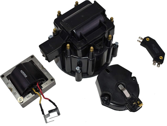 5 Star Speed HEI Distributor Tune-Up Kit with High Output Coil Compatible with GM Style V8 (Black)