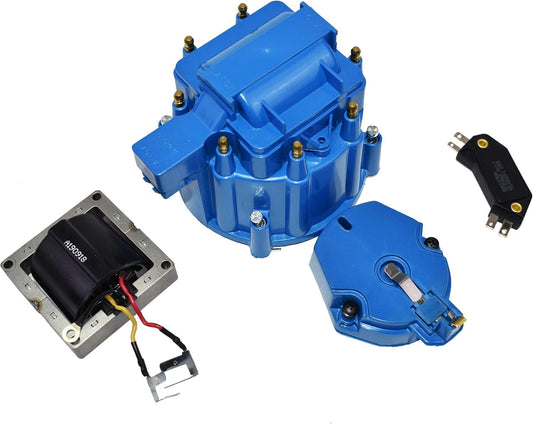 5 Star Speed HEI Distributor Tune-Up Kit with High Output Coil Compatible with GM Style V8 (Blue)
