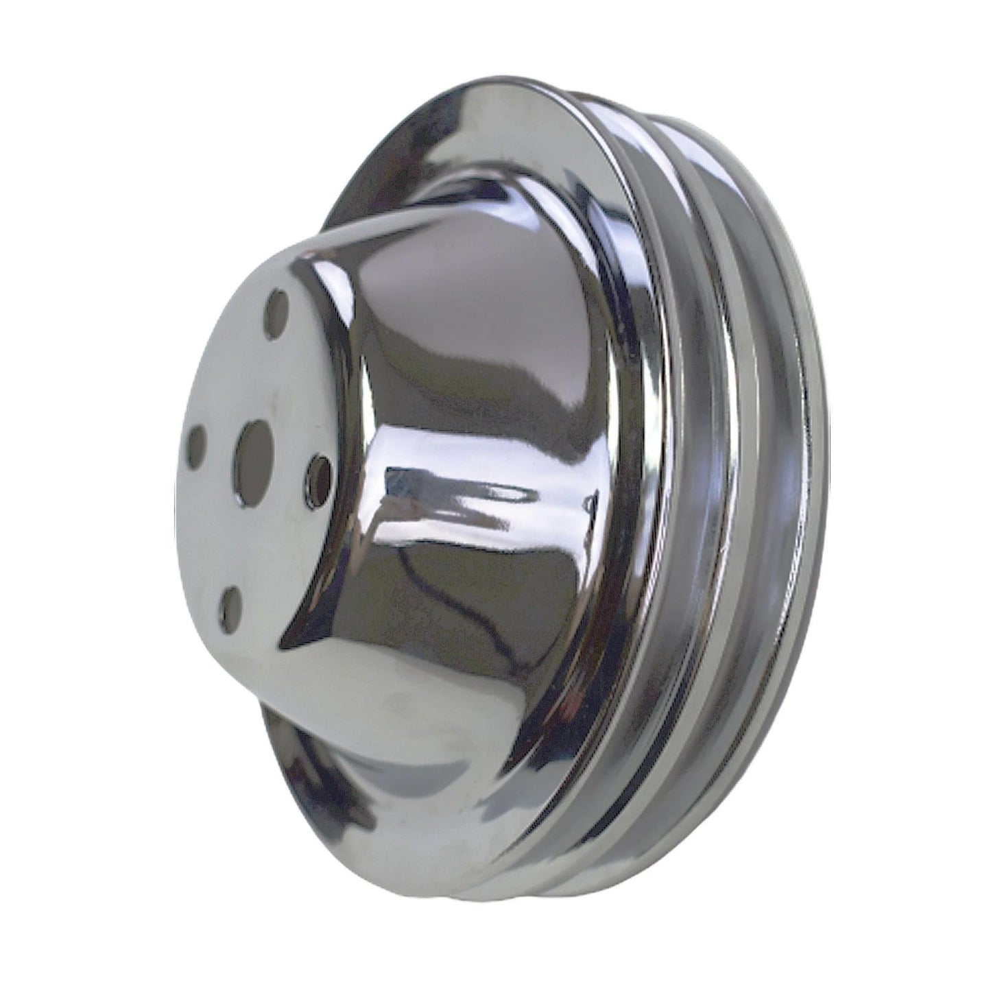 5 Star Speed Water Pump Pulley Double-Groove SWP Short Water Pump Compatible with Small Block Chevy SBC 262 265 267 283 302 305 307 327 350 400 Chrome
