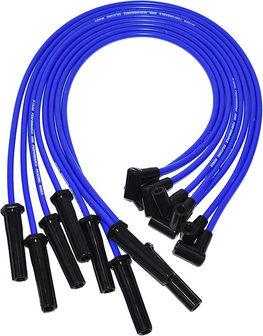 5 Star Speed 8.0mm Blue HEI Spark Plug Wire Set Compatible with Ford BBF FE 351M 352 360 361 370 390 400 427 428 429 460 514