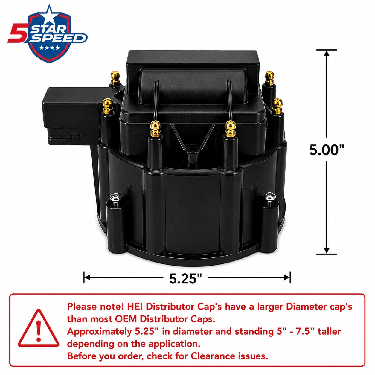 5 Star Speed HEI Red Cap Distributor Compatible with AMC Jeep CJ5 CJ7 V8 304 360 401