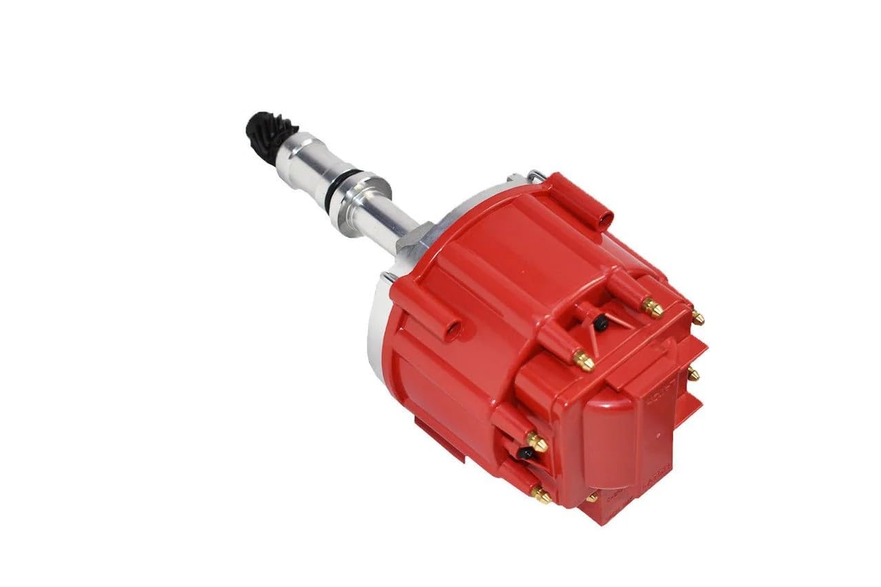 HEI Distributor Compatible with Buick Big Block 400 430 455 with 65K Volt Coil, One-Wire Installation, Red Cap