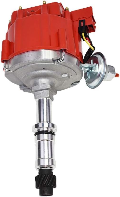 5 Star Speed HEI Distributor Compatible with Buick Small Block 215 340 350 V8 Engines with 65K Volt Coil, One-Wire Installation, Red Cap