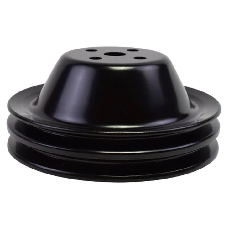 5 Star Speed Water Pump Pulley Double-Groove SWP Short Water Pump Compatible with Small Block Chevy SBC 262 265 267 283 302 305 307 327 350 400 Black Steel
