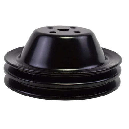 5 Star Speed Water Pump Pulley Double-Groove SWP Short Water Pump Compatible with Small Block Chevy SBC 262 265 267 283 302 305 307 327 350 400 Black Steel
