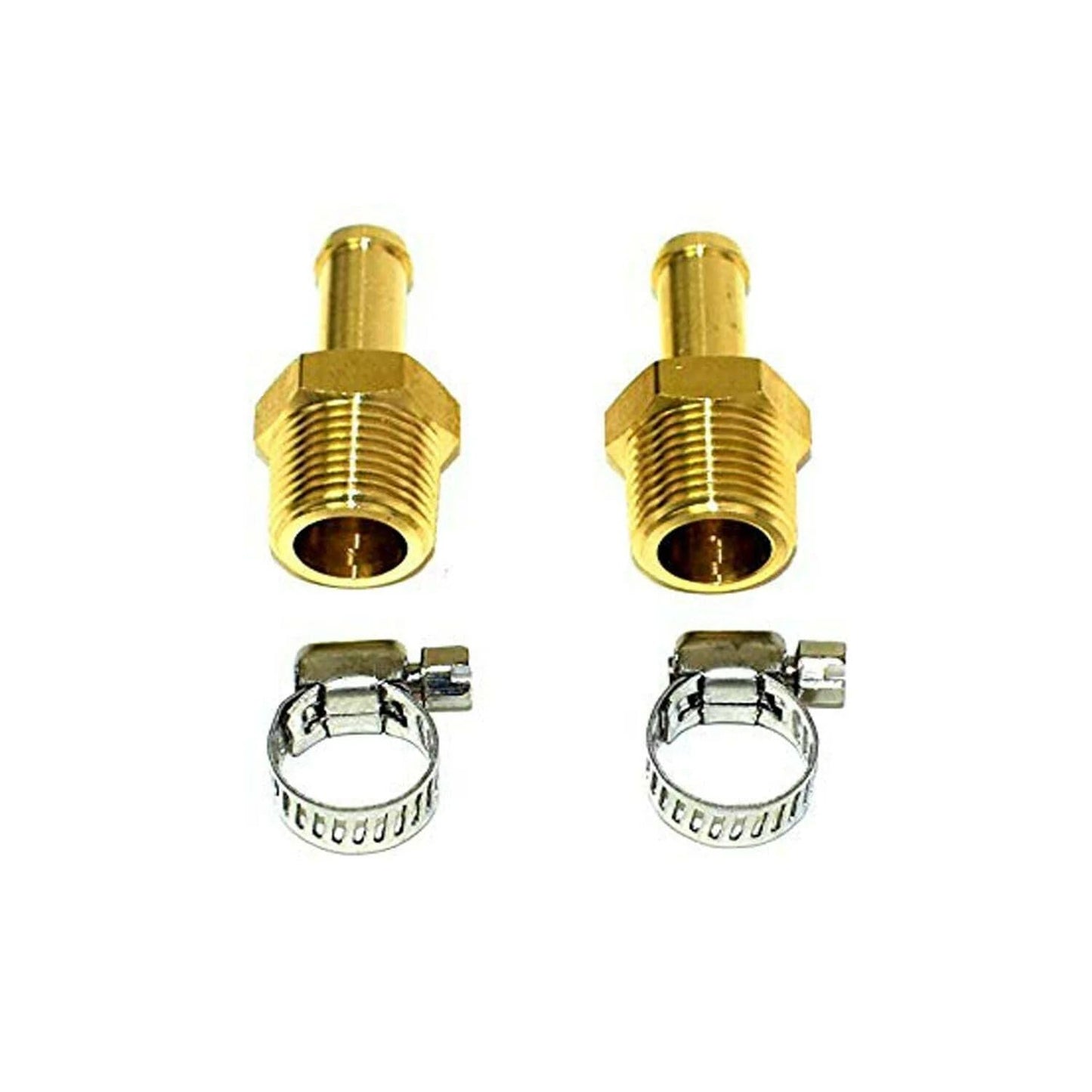 5 Star Speed 3/8" NPT to 3/8" Hose Fuel Line Fitting Kit with Hose Clamps
