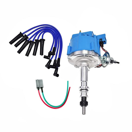 5 Star Speed HEI Distributor Kit Compatible with Ford Inline 6 144 170 200 250 with 8.0mm Spark Plug Wires