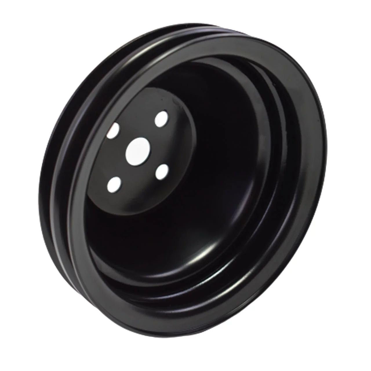 5 Star Speed Water Pump Pulley Double-Groove SWP Short Water Pump Compatible with Small Block Chevy SBC 262 265 267 283 302 305 307 327 350 400 Black Steel