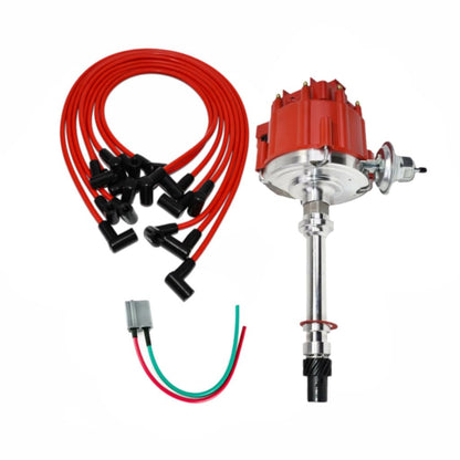 5 Star Speed HEI Distributor Kit Compatible with Chevy GM Big Block BBC 396 427 454 with 8.0mm Spark Plug Wires Red Cap