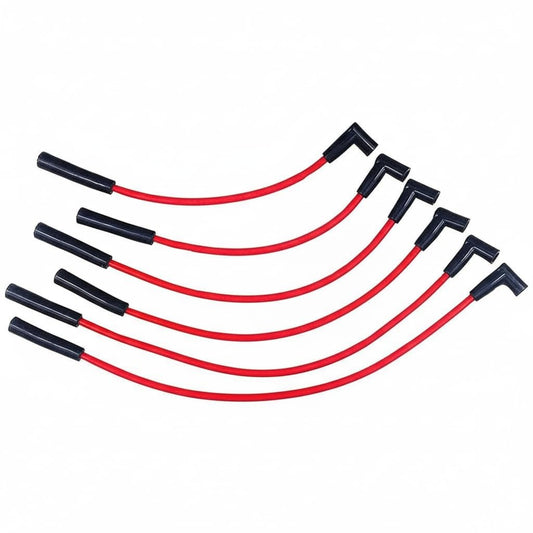 5 Star Speed 8.0mm Red Spark Plug Wire Set Compatible with AMC Jeep 199–282 Inline 6 HEI