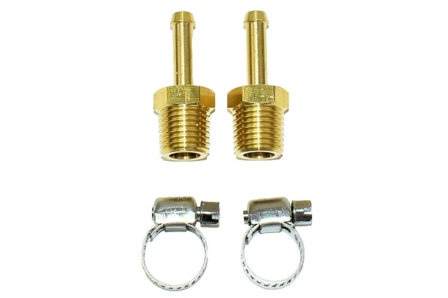 5 Star Speed 1/4" NPT to 1/4" Hose Fuel Line Fitting Kit with Hose Clamps