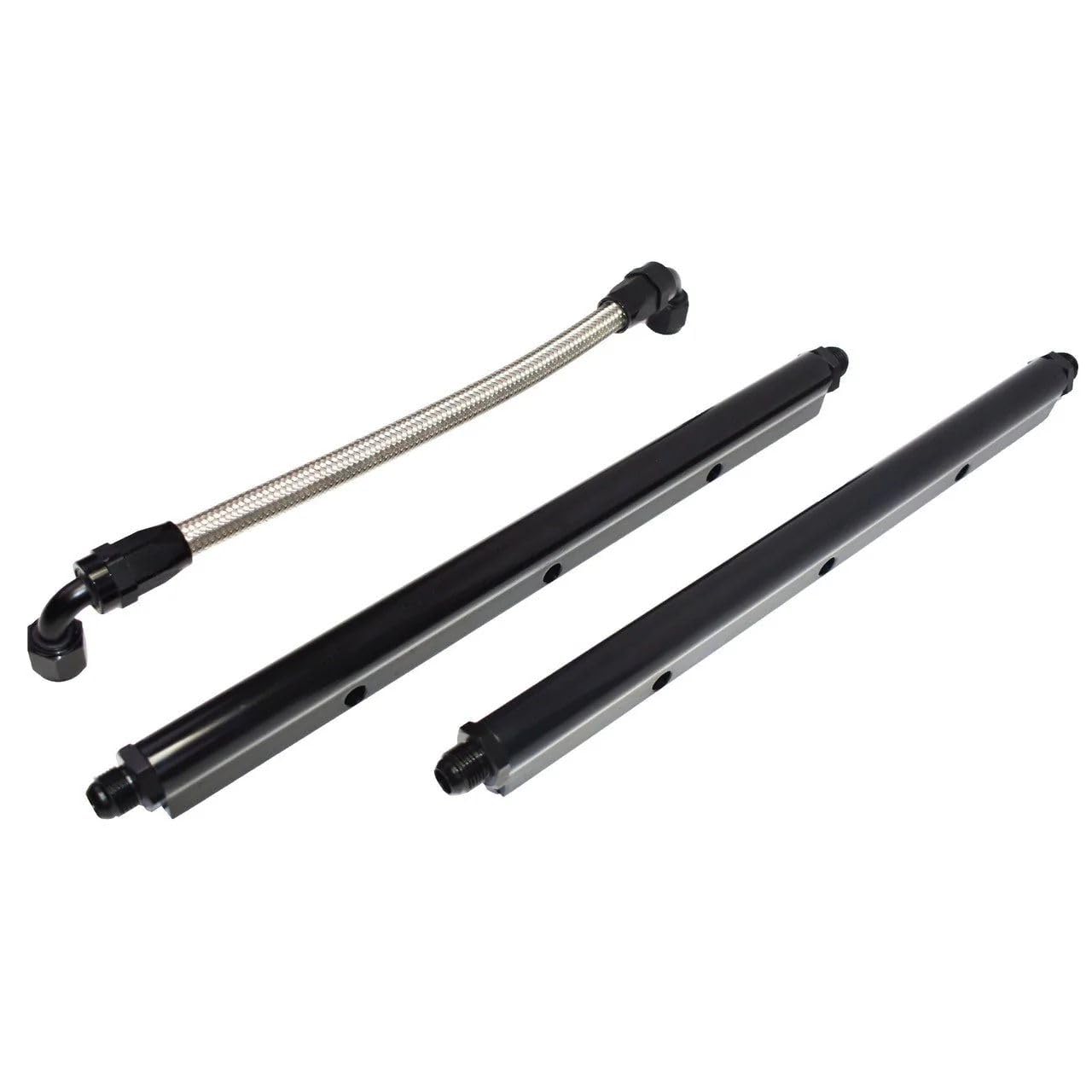 5 Star Speed Billet Aluminum Fuel Rail Kit with Middle Pipe Compatible With LS1 LS2 LS6 Black