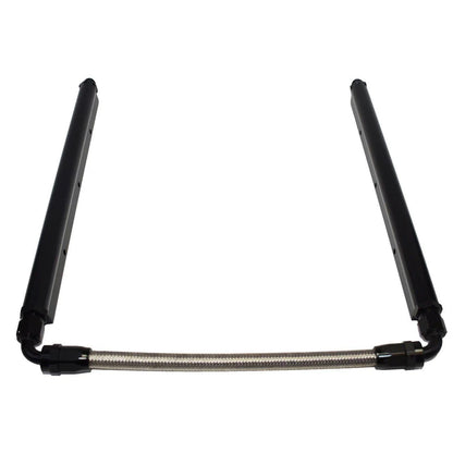 5 Star Speed Billet Aluminum Fuel Rail Kit with Middle Pipe Compatible With LS1 LS2 LS6 Black