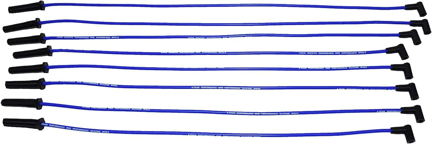 5 Star Speed 8.0mm Blue HEI Spark Plug Wire Set Compatible with Ford BBF FE 351M 352 360 361 370 390 400 427 428 429 460 514