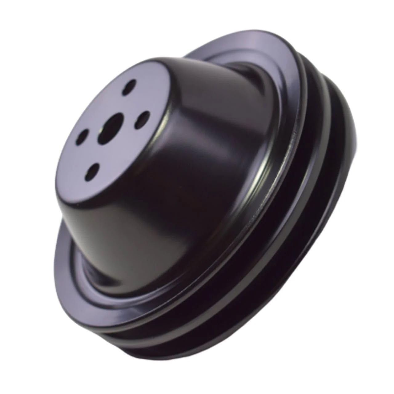 5 Star Speed Water Pump Pulley Double-Groove SWP Short Water Pump Compatible with Small Block Chevy SBC 262 265 267 283 302 305 307 327 350 400 Black Steel