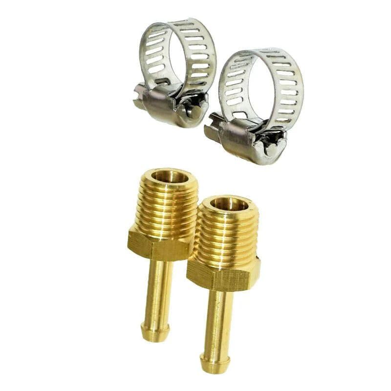5 Star Speed 1/4" NPT to 1/4" Hose Fuel Line Fitting Kit with Hose Clamps