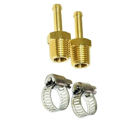 5 Star Speed 1/4" NPT to 1/4" Hose Fuel Line Fitting Kit with Hose Clamps