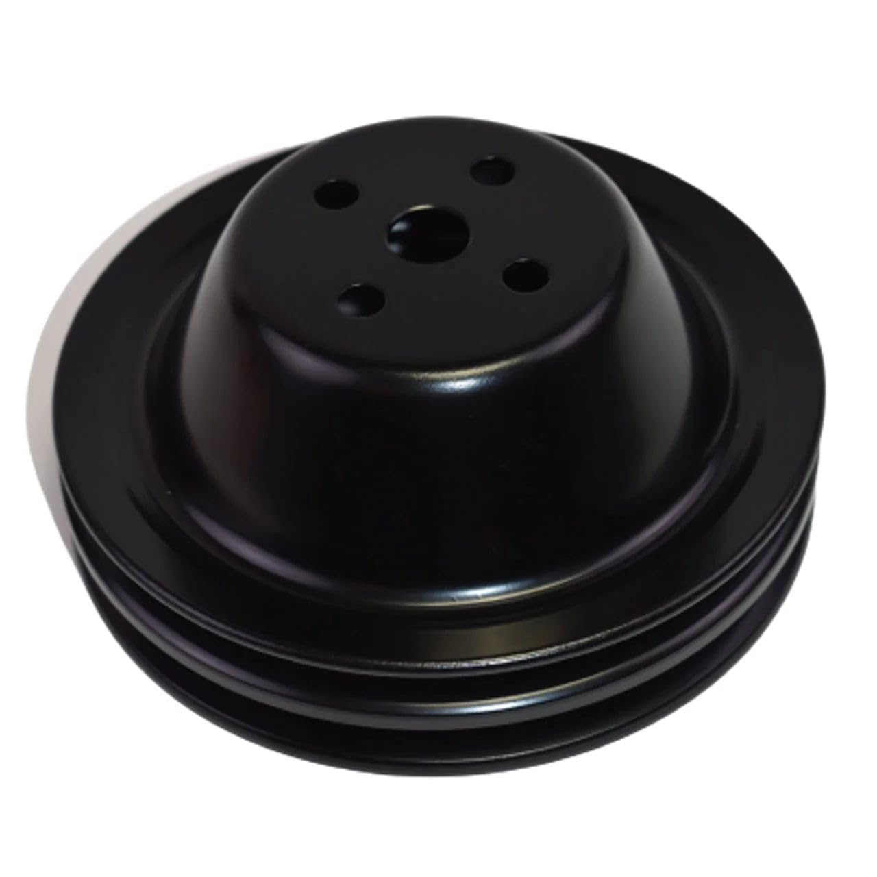 5 Star Speed Water Pump Pulley Double-Groove SWP Short Water Pump Compatible with Small Block Chevy SBC 262 265 267 283 302 305 307 327 350 400 Black Steel