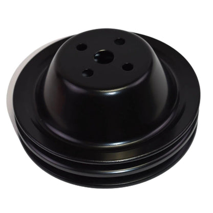 5 Star Speed Water Pump Pulley Double-Groove SWP Short Water Pump Compatible with Small Block Chevy SBC 262 265 267 283 302 305 307 327 350 400 Black Steel