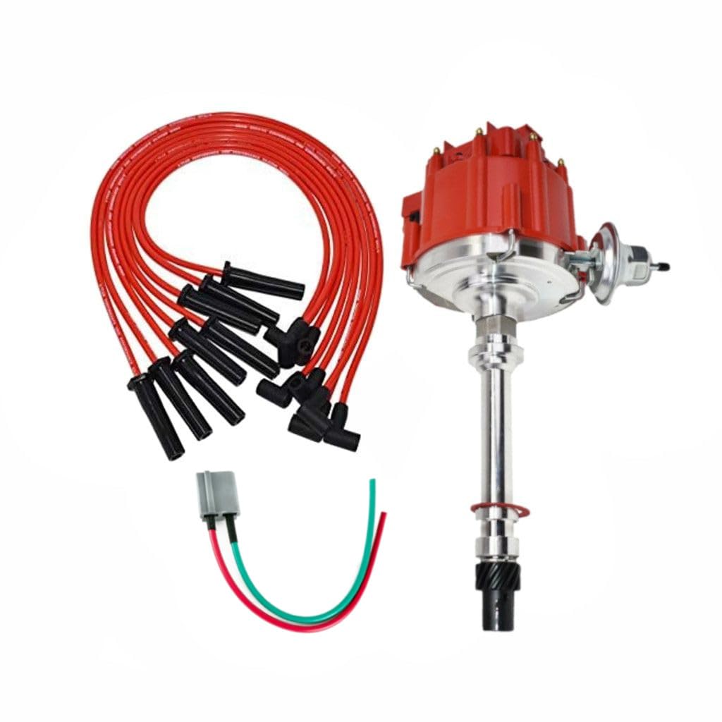 5 Star Speed HEI Distributor Kit Compatible with Chevy GM Small Block SBC 283 305 307 327 350 400 with 8.0mm Over Valve Cover Spark Plug Wires