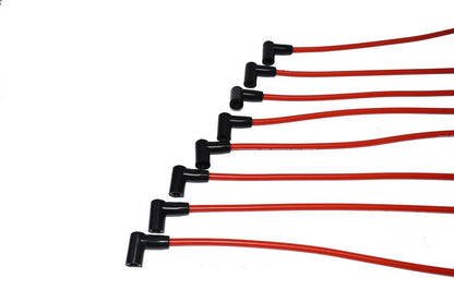 5 Star Speed 8.0mm Over Valve Cover Spark Plug Wire Set Compatible with SBC Chevy GMC 283 305 307 327 350 400 HEI Red