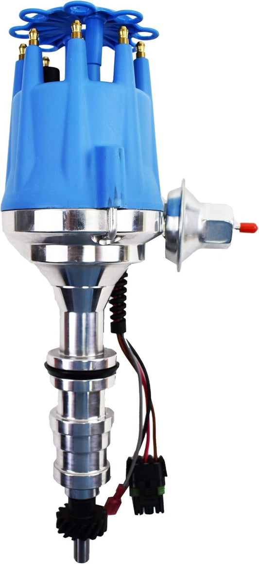 5 Star Speed Pro Series Ready to Run R2R Distributor Compatible with Ford FE 330 352 360 390 406 410 427 428 V8 Engine Blue Cap