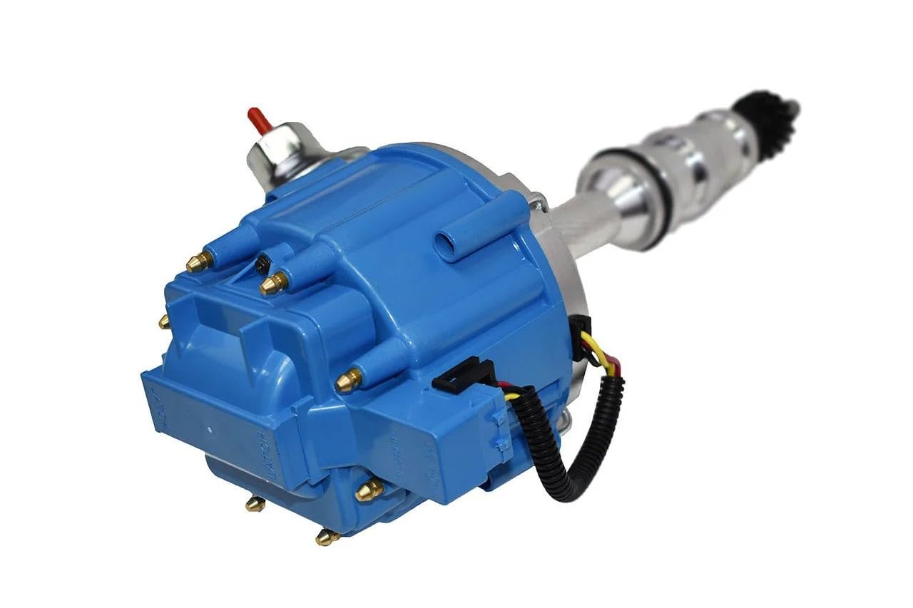 5 Star Speed HEI Distributor with High Output Coil Compatible with Ford FE 352 360 390 406 410 427 428 Blue Cap