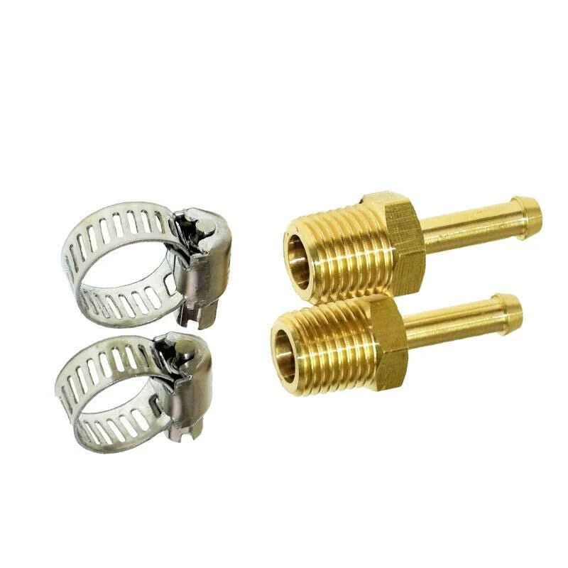 5 Star Speed 1/4" NPT to 1/4" Hose Fuel Line Fitting Kit with Hose Clamps