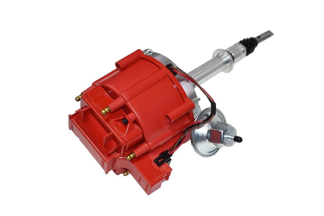 5 Star Speed HEI Distributor Compatible with Chevy GM 230 250 292 Inline 6 Engines with 65K Coil, Red Cap