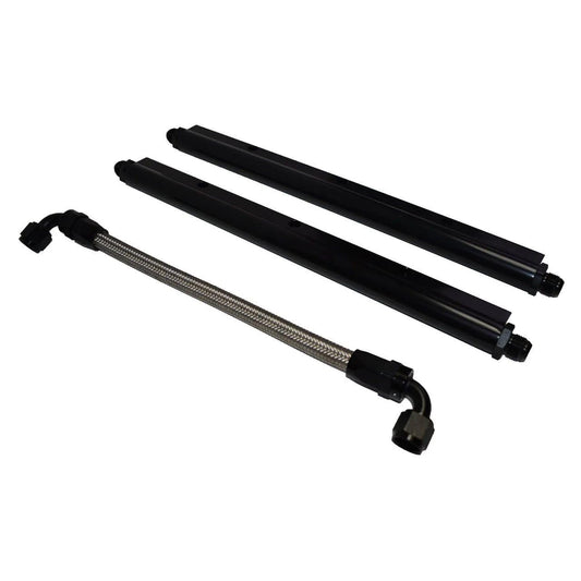 5 Star Speed Billet Aluminum Fuel Rail Kit with Middle Pipe Compatible With LS1 LS2 LS6 Black