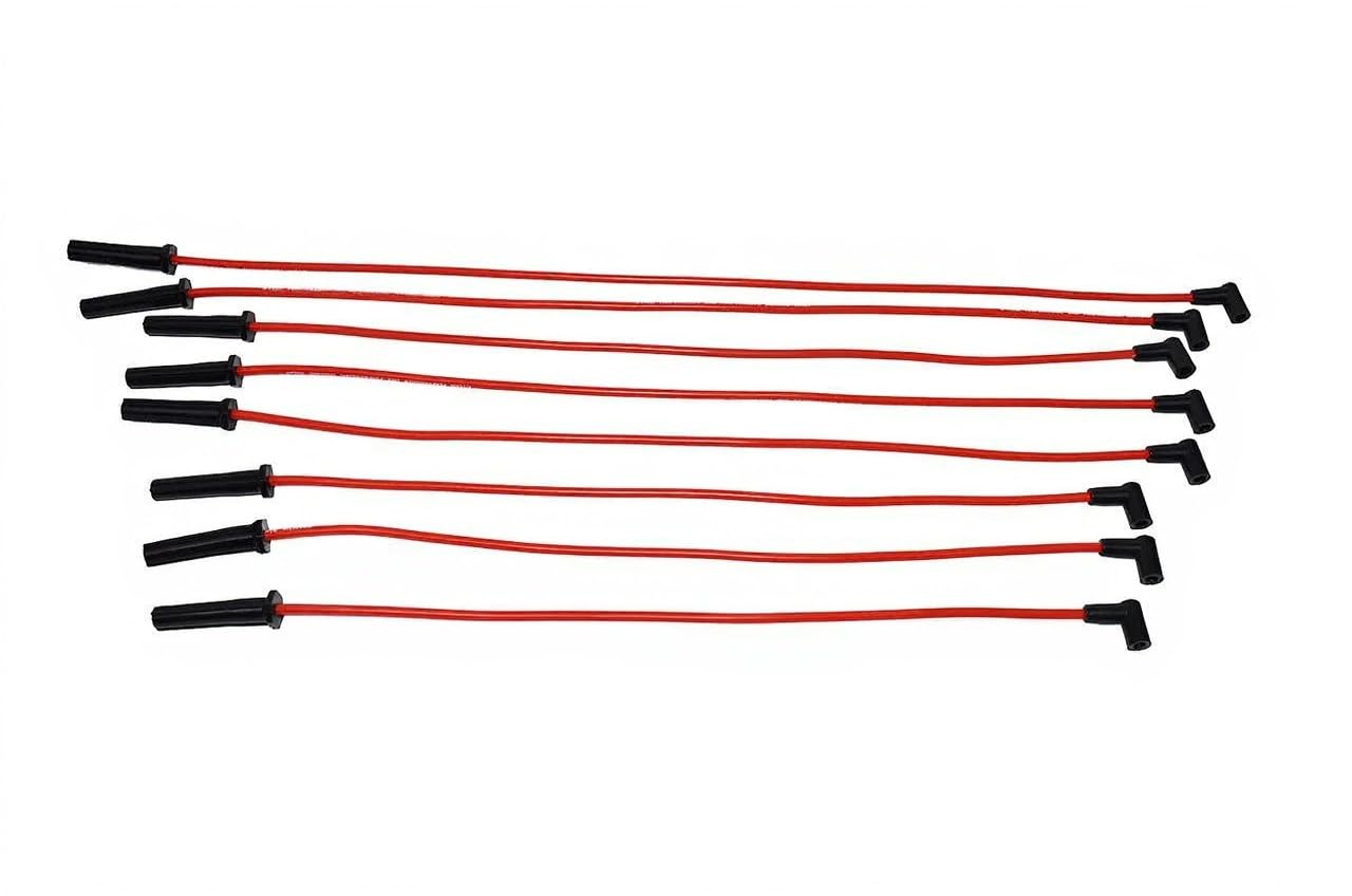 5 Star Speed 8.0mm Red HEI Spark Plug Wire Set Compatible with Mopar Dodge Plymouth 318 360 V8