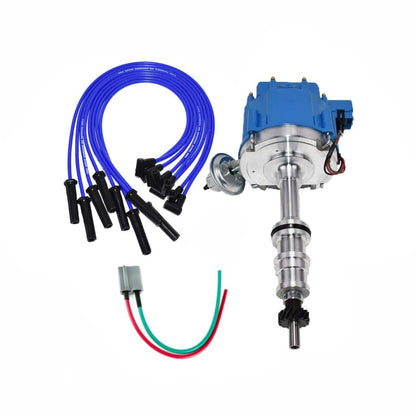 5 Star Speed HEI Distributor Kit Compatible with Ford FE FT 361 391 Spark Plug Wires 5/16" Shaft