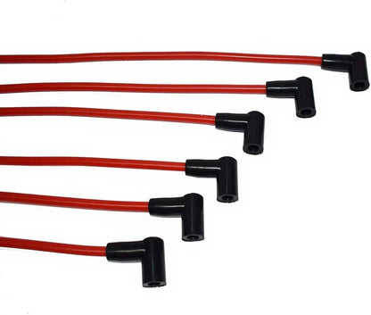 5 Star Speed 8.0mm Red Spark Plug Wire Set Compatible with Chevy GMC Inline 6 230 250 292 HEI