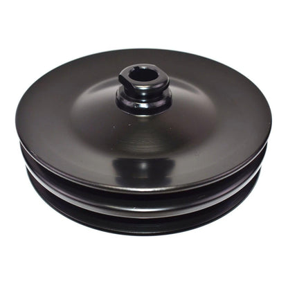 5 Star Speed Saginaw Power Steering Pump Double-Groove Steel Pulley Compatible with GM Black