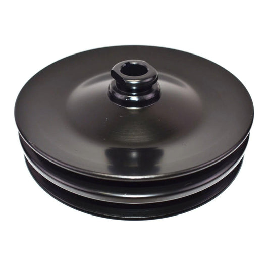5 Star Speed Saginaw Power Steering Pump Double-Groove Steel Pulley Compatible with GM Black