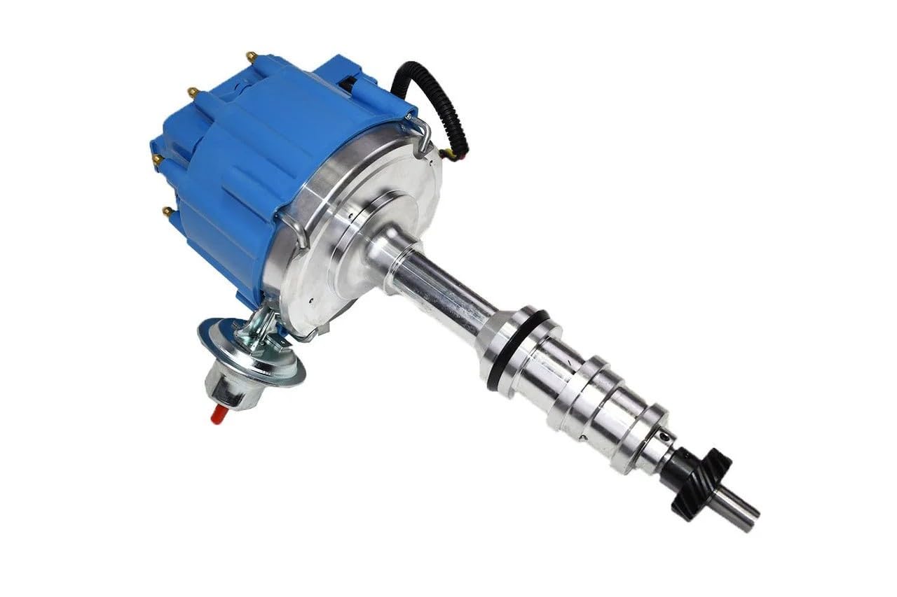 5 Star Speed HEI Distributor with High Output Coil Compatible with Ford FE/FT 330 361 391 V8 5/16" Shaft Blue Cap