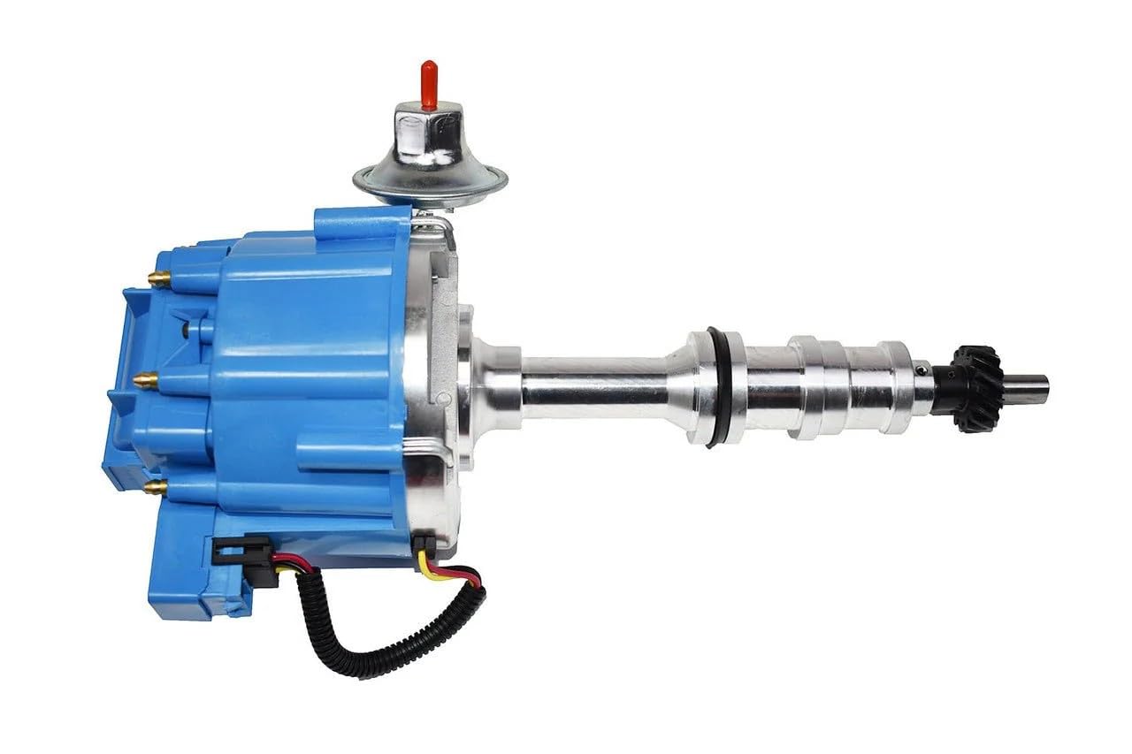 5 Star Speed HEI Distributor with High Output Coil Compatible with Ford FE/FT 330 361 391 V8 5/16" Shaft Blue Cap