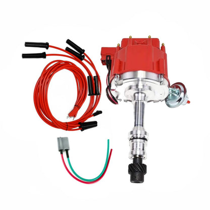 5 Star Speed HEI Distributor Kit Compatible with Oldsmobile V8 260 307 330 350 400 403 425 455 with 8.0mm Red Spark Plug Wires