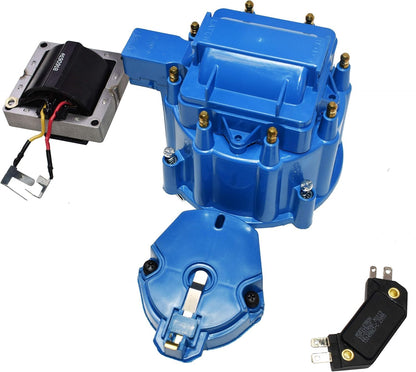 5 Star Speed HEI Distributor Tune-Up Kit with High Output Coil Compatible with GM Style V8 (Blue)