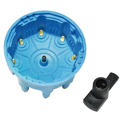 5 Star Speed Pro Billet & Ready to Run Cap and Rotor Kit 8-Cylinder Male Terminal Blue