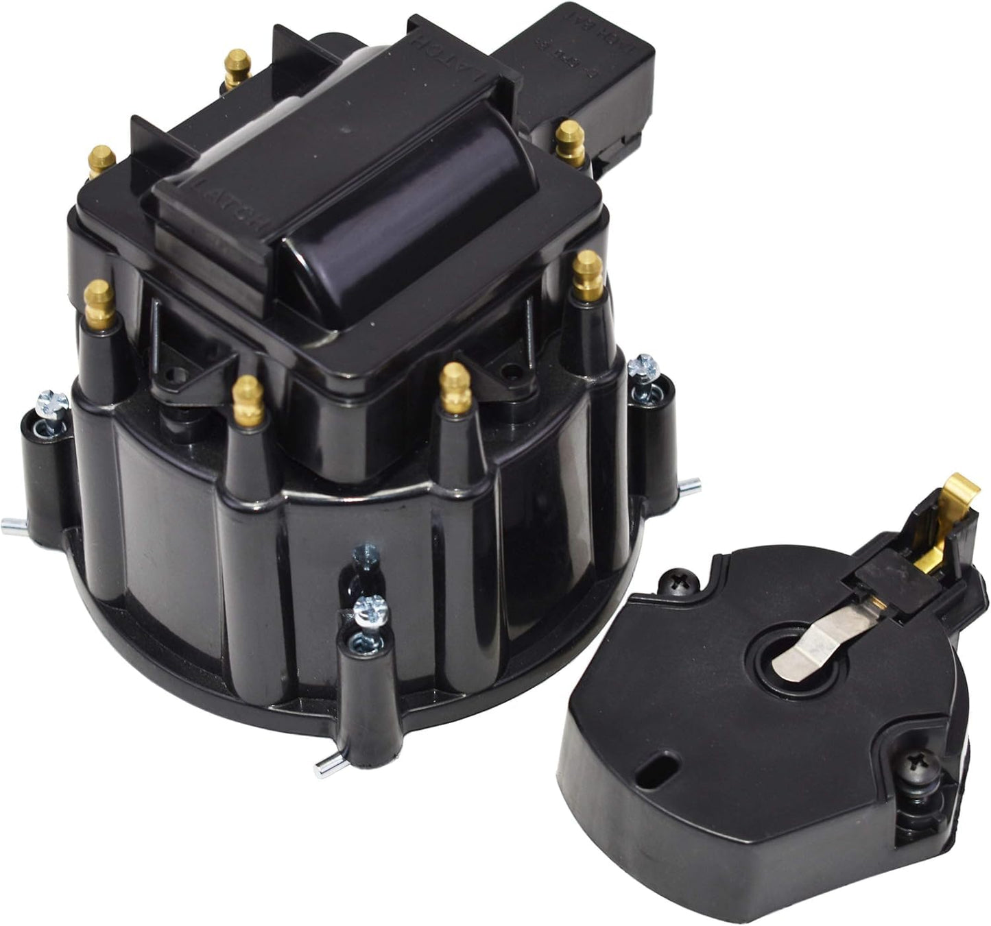 5 Star Speed HEI Distributor Cap, Rotor, and Coil Cover Kit Compatible with GM Style V8 (Black)