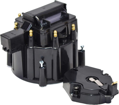 5 Star Speed HEI Distributor Cap, Rotor, and Coil Cover Kit Compatible with GM Style V8 (Black)