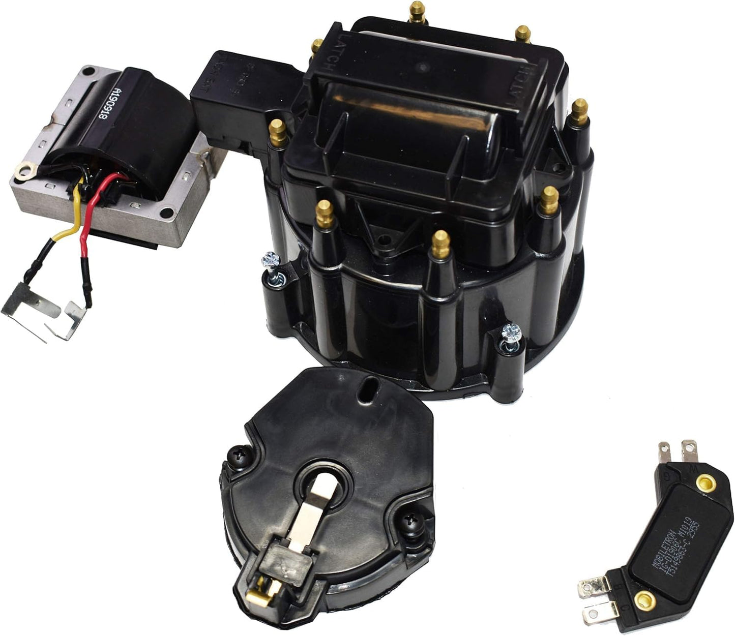 5 Star Speed HEI Distributor Tune-Up Kit with High Output Coil Compatible with GM Style V8 (Black)