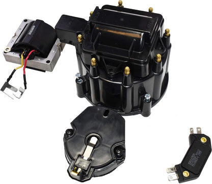5 Star Speed HEI Distributor Tune-Up Kit with High Output Coil Compatible with GM Style V8 (Black)