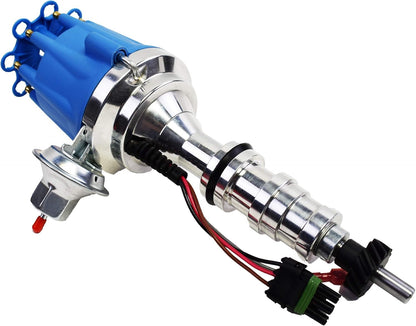 5 Star Speed Pro Series Ready to Run R2R Distributor Compatible with Ford FE 330 352 360 390 406 410 427 428 V8 Engine Blue Cap