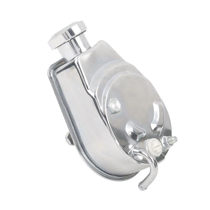 5 Star Speed Chrome Power Steering Pump & Single Groove Pulley Compatible with Saginaw GM Hot Rod Applications