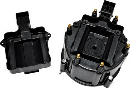 5 Star Speed HEI Distributor Cap, Rotor, and Coil Cover Kit Compatible with GM Style V6 (Black)